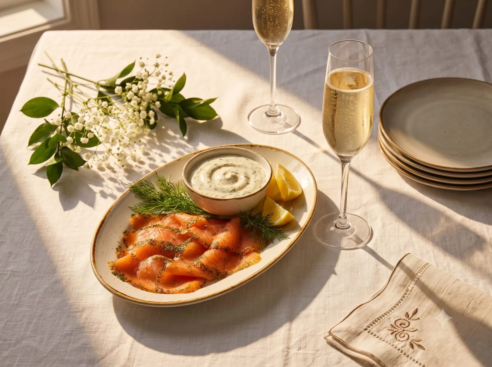 Gravad lax med hovmästarsås
