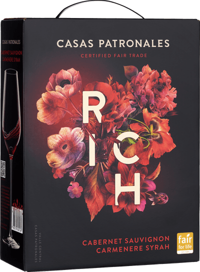 Casas Patronales Rich Cabernet sauvignon, carmenère och syrah. 2024